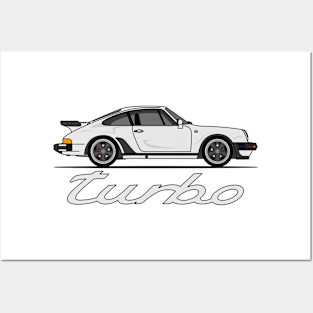 White 911 Turbo Posters and Art